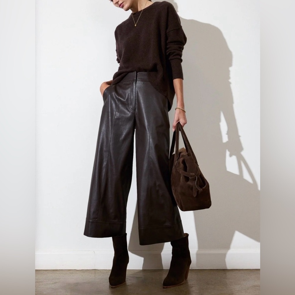 Brochu Walker Chocolate Brown Leather Dress Pants
